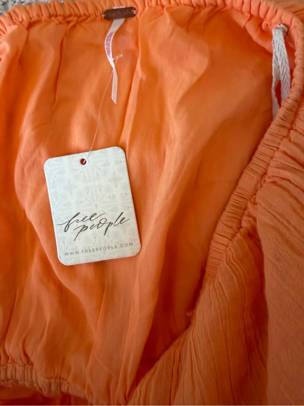 NWT Free People “Cut Out For It” Asymmetrical Jumpsuit, Papaya Orange, Size S - Picture 7 of 10